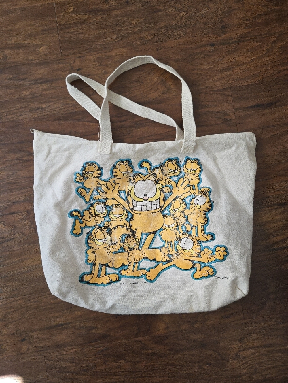 Vintage Garfield Tote Bag Faded Print Jim Davis Cartoon Cat